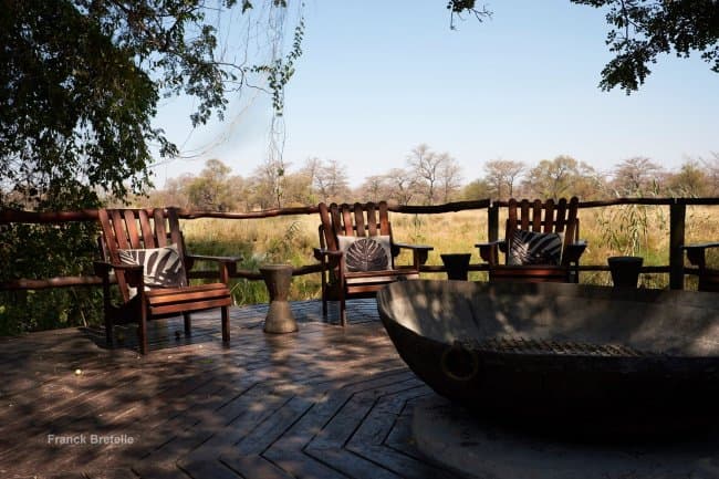 Evening Deck with Fire